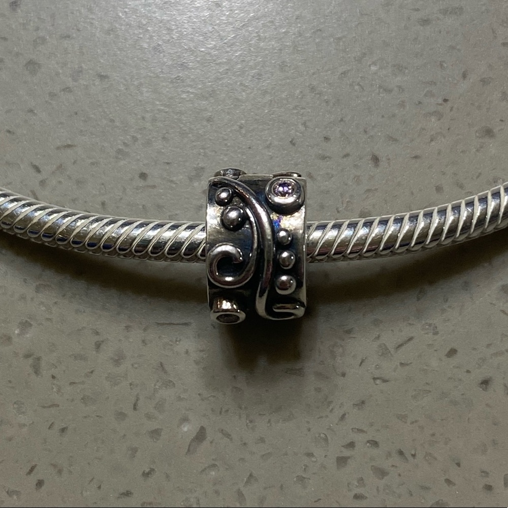 Pandora Tendril Clip Pink CZ
